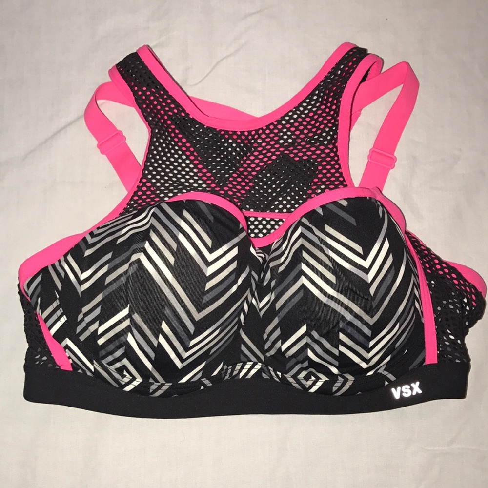 VSX Fishnet Hot Pink Racerback Sports Bra
